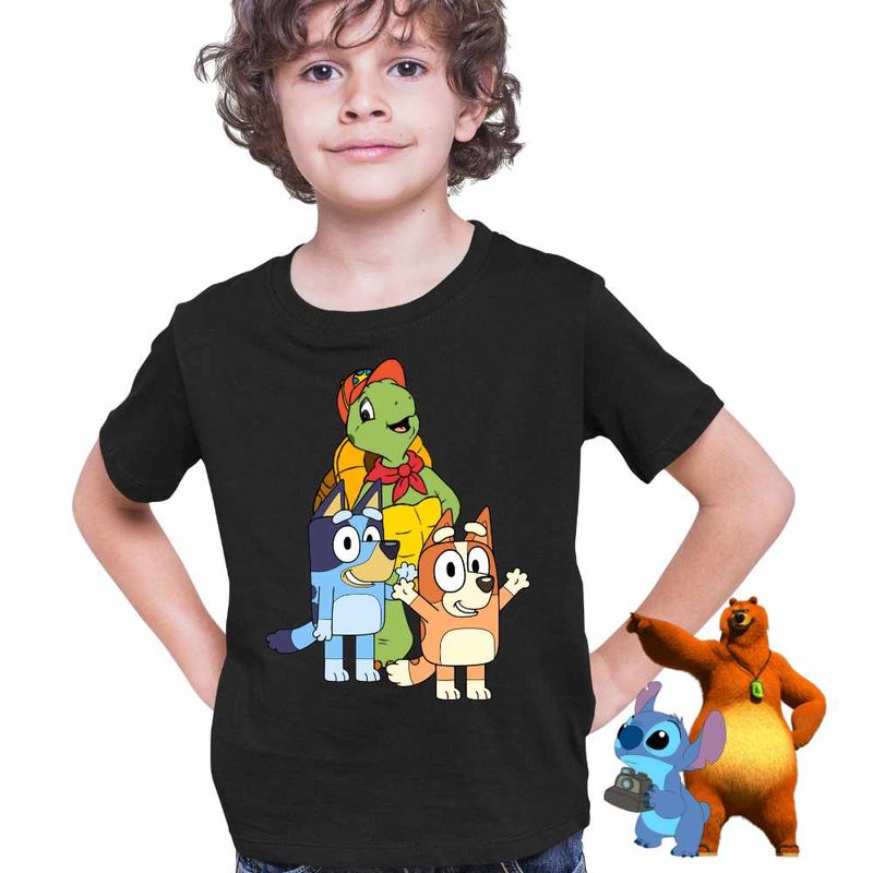 Fashion, accesorii si bijuterii - Copii - Imbracaminte copii - Tricouri copii - Tricou Copii Baieti Franklin Blue Bingo CoolTrend, negru, marime L Copii - Infinity.ro