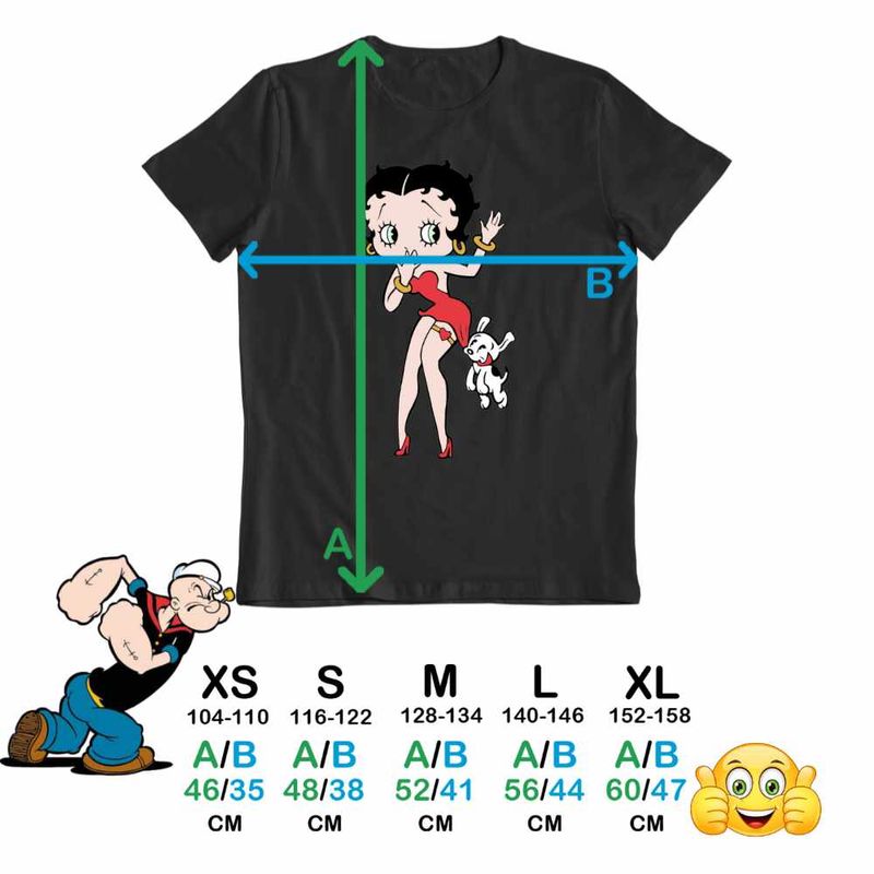 Fashion, accesorii si bijuterii - Copii - Imbracaminte copii - Tricouri copii - Tricou Copii Baieti Betty Boop Catel Pudel Valentines Day, negru, marime M Copii - Infinity.ro