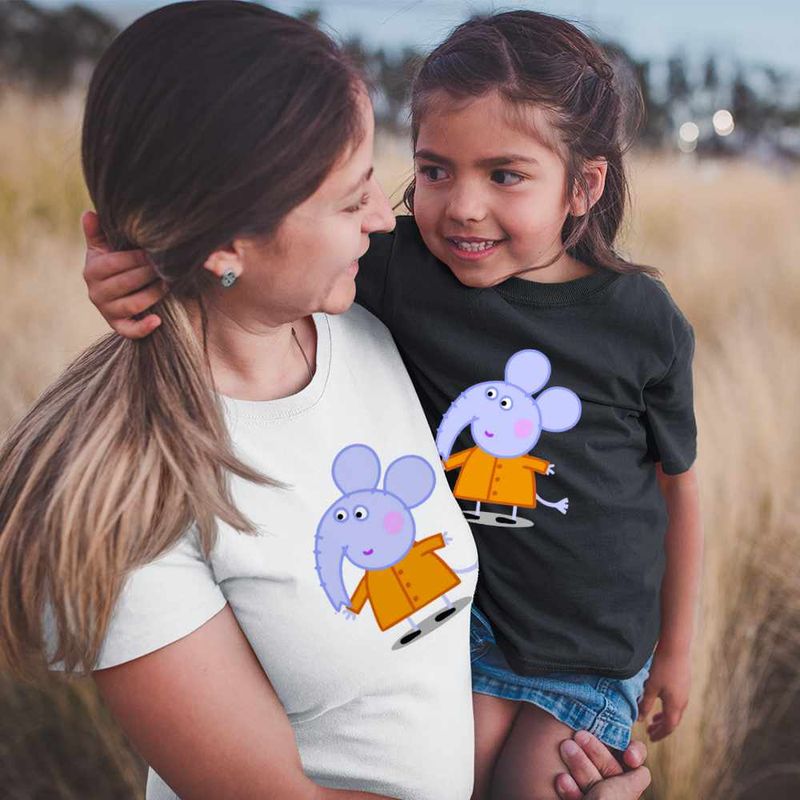 Fashion, accesorii si bijuterii - Copii - Imbracaminte copii - Tricouri copii - Tricou Copii Fete Elefantul Edmond Purcelusa Peppa Pig CoolTrend, alb, marime XS Copii - Infinity.ro