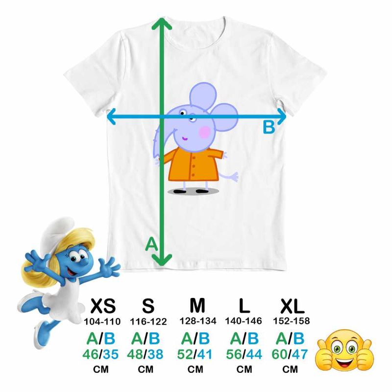Fashion, accesorii si bijuterii - Copii - Imbracaminte copii - Tricouri copii - Tricou Copii Fete Elefantul Edmond Purcelusa Peppa Pig CoolTrend, alb, marime XS Copii - Infinity.ro