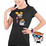 Fashion, accesorii si bijuterii - Copii - Imbracaminte copii - Tricouri copii - Tricou Copii Fete Laborator Dexter Dee Dee Tiptil Furiseaza, negru, marime XS Copii - Infinity.ro