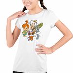 Fashion, accesorii si bijuterii - Copii - Imbracaminte copii - Tricouri copii - Tricou Copii Fete Familia Flintstone Pebbles Bamm Bamm Super Pisicute Bugs Bunny Bebelusi, alb, marime S Copii - Infinity.ro