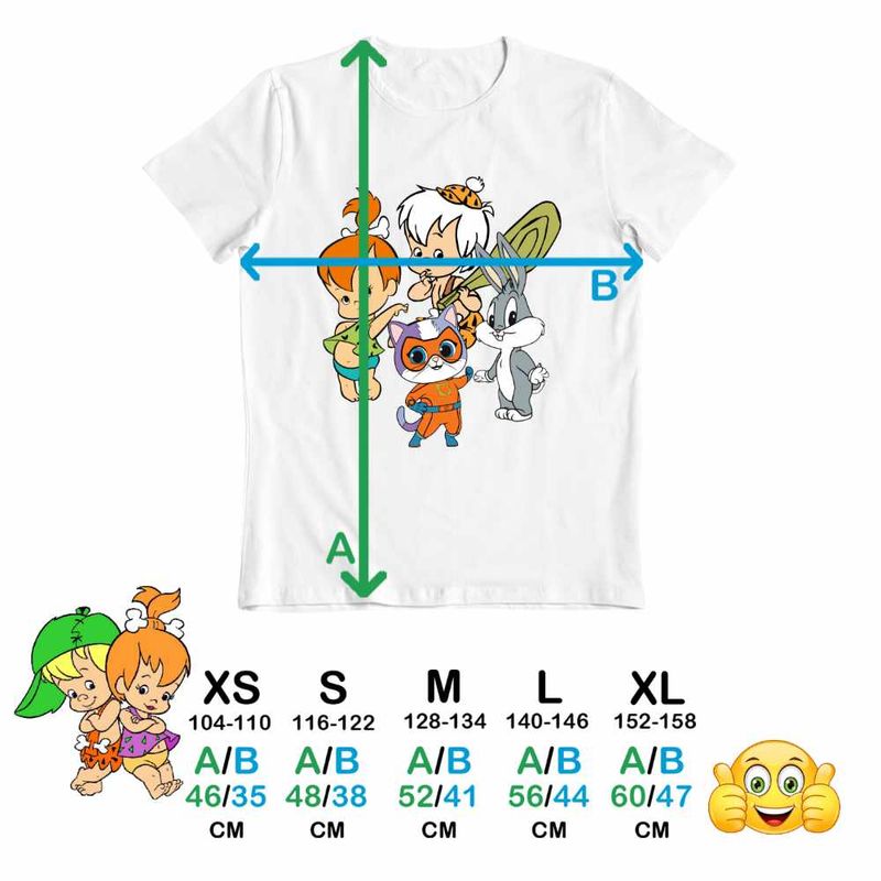 Fashion, accesorii si bijuterii - Copii - Imbracaminte copii - Tricouri copii - Tricou Copii Fete Familia Flintstone Pebbles Bamm Bamm Super Pisicute Bugs Bunny Bebelusi, alb, marime S Copii - Infinity.ro