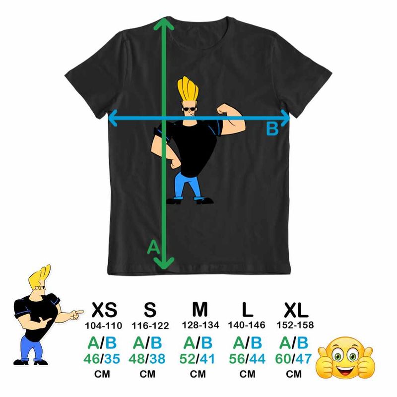 Fashion, accesorii si bijuterii - Copii - Imbracaminte copii - Tricouri copii - Tricou Copii Fete Johnny Bravo Vibe Culturism, negru, marime M Copii - Infinity.ro