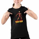 Fashion, accesorii si bijuterii - Copii - Imbracaminte copii - Tricouri copii - Tricou Copii Fete Iron Man Marvel CoolTrend, negru, marime XL Copii - Infinity.ro