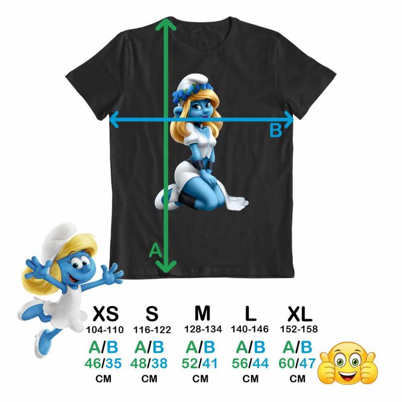 Fashion, accesorii si bijuterii - Copii - Imbracaminte copii - Tricouri copii - Tricou Copii Baieti Smurfette Strumfii Strumfita Elf CoolTrend, negru, marime S Copii - Infinity.ro