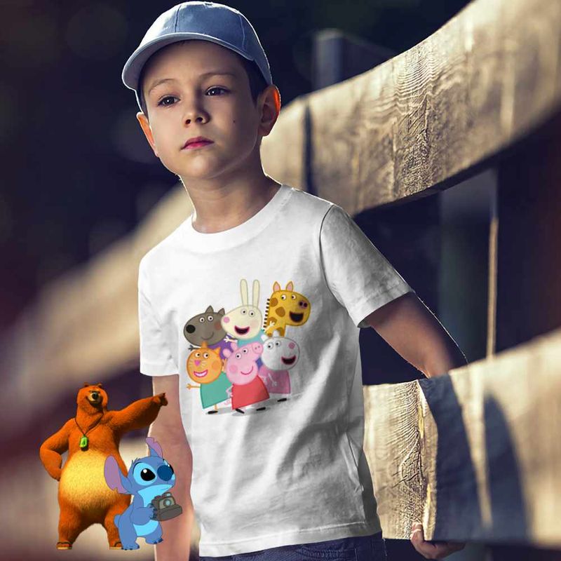 Fashion, accesorii si bijuterii - Copii - Imbracaminte copii - Tricouri copii - Tricou Copii Baieti Purcelusa Peppa Pig Prieteni Pepa CoolTrend, alb, marime XL Copii - Infinity.ro