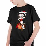 Fashion, accesorii si bijuterii - Copii - Imbracaminte copii - Tricouri copii - Tricou Copii Baieti Betty Boop Craciunita Mos Craciun, negru, marime XL Copii - Infinity.ro