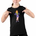 Fashion, accesorii si bijuterii - Copii - Imbracaminte copii - Tricouri copii - Tricou Copii Fete Scooby Doo Daphne Blake, negru, marime S Copii - Infinity.ro