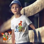 Fashion, accesorii si bijuterii - Copii - Imbracaminte copii - Tricouri copii - Tricou Copii Baieti Familia Flintstone Pebbles Bluey Blue Bingo, alb, marime S Copii - Infinity.ro