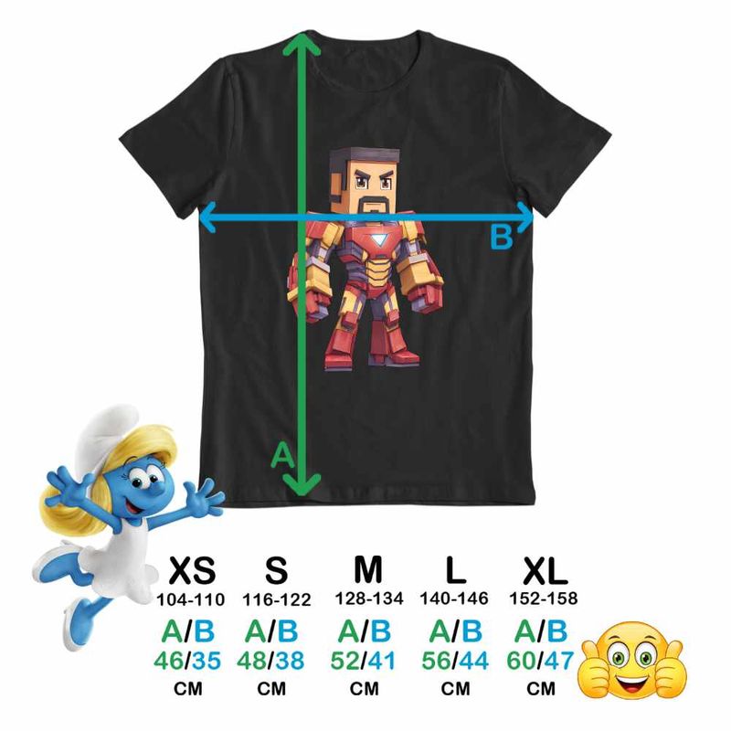 Fashion, accesorii si bijuterii - Copii - Imbracaminte copii - Tricouri copii - Tricou Copii Baieti Minecraft Iron Man Roblox CoolTrend, negru, marime XS Copii - Infinity.ro