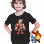 Fashion, accesorii si bijuterii - Copii - Imbracaminte copii - Tricouri copii - Tricou Copii Baieti Minecraft Iron Man Roblox CoolTrend, negru, marime XS Copii - Infinity.ro