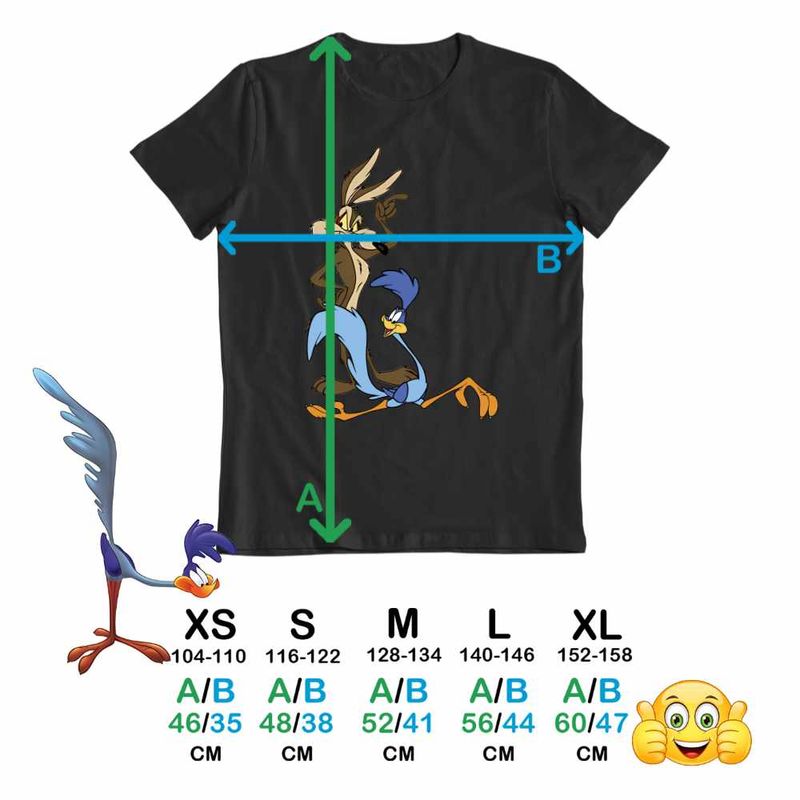Fashion, accesorii si bijuterii - Copii - Imbracaminte copii - Tricouri copii - Tricou Copii Baieti Coiotul Strutul Desene Animate, negru, marime XS Copii - Infinity.ro