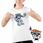 Fashion, accesorii si bijuterii - Copii - Imbracaminte copii - Tricouri copii - Tricou Copii Fete Laborator Dexter Robot Exoschelet, alb, marime XS Copii - Infinity.ro