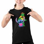 Fashion, accesorii si bijuterii - Copii - Imbracaminte copii - Tricouri copii - Tricou Copii Fete Franklin Stitch CoolTrend, negru, marime XS Copii - Infinity.ro