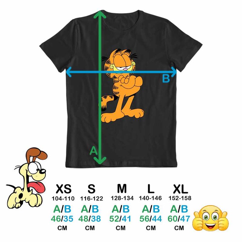 Fashion, accesorii si bijuterii - Copii - Imbracaminte copii - Tricouri copii - Tricou Copii Fete Garfield Motanul Lenes, negru, marime XS Copii - Infinity.ro