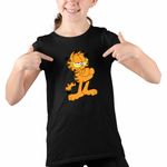 Fashion, accesorii si bijuterii - Copii - Imbracaminte copii - Tricouri copii - Tricou Copii Fete Garfield Motanul Lenes, negru, marime XS Copii - Infinity.ro