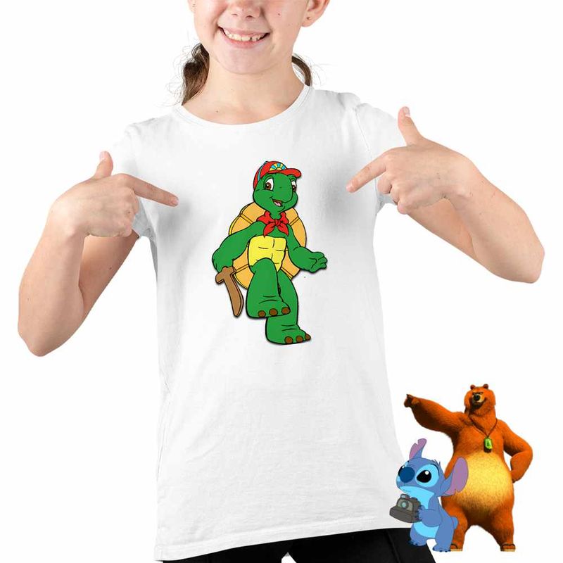 Fashion, accesorii si bijuterii - Copii - Imbracaminte copii - Tricouri copii - Tricou Copii Fete Franklin Desene Animate CoolTrend, alb, marime XS Copii - Infinity.ro