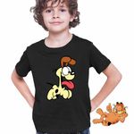 Fashion, accesorii si bijuterii - Copii - Imbracaminte copii - Tricouri copii - Tricou Copii Baieti Garfield Odie Catel, negru, marime L Copii - Infinity.ro