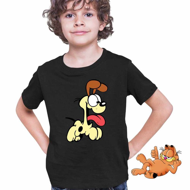 Fashion, accesorii si bijuterii - Copii - Imbracaminte copii - Tricouri copii - Tricou Copii Baieti Garfield Odie Catel, negru, marime L Copii - Infinity.ro