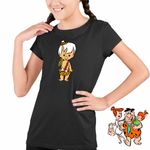 Fashion, accesorii si bijuterii - Copii - Imbracaminte copii - Tricouri copii - Tricou Copii Fete Familia Flintstone Bamm Bamm Bebelus, negru, marime L Copii - Infinity.ro