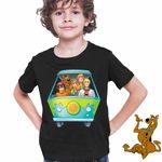 Fashion, accesorii si bijuterii - Copii - Imbracaminte copii - Tricouri copii - Tricou Copii Baieti Scooby-Doo Camioneta Mystery, negru, marime XS Copii - Infinity.ro