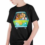Fashion, accesorii si bijuterii - Copii - Imbracaminte copii - Tricouri copii - Tricou Copii Baieti Scooby-Doo Camioneta Mystery, negru, marime XS Copii - Infinity.ro