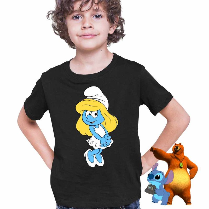 Fashion, accesorii si bijuterii - Copii - Imbracaminte copii - Tricouri copii - Tricou Copii Baieti Strumfita Desene Copilarie Strumfii CoolTrend, negru, marime XL Copii - Infinity.ro