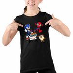 Fashion, accesorii si bijuterii - Copii - Imbracaminte copii - Tricouri copii - Tricou Copii Fete laboratorul lui Dexter Sonic Paienjenel Taz Diavol Tasmanian, negru, marime M Copii - Infinity.ro