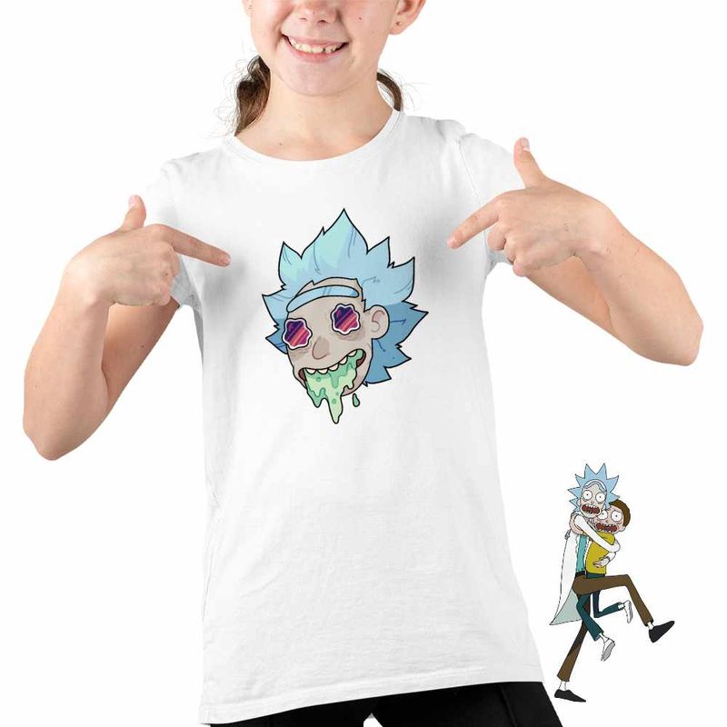 Fashion, accesorii si bijuterii - Copii - Imbracaminte copii - Tricouri copii - Tricou Copii Fete Rick and Morty Legend, alb, marime XS Copii - Infinity.ro