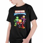 Fashion, accesorii si bijuterii - Copii - Imbracaminte copii - Tricouri copii - Tricou Copii Baieti Iron Man Awesome Friends CoolTrend, negru, marime L Copii - Infinity.ro