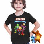 Fashion, accesorii si bijuterii - Copii - Imbracaminte copii - Tricouri copii - Tricou Copii Baieti Iron Man Awesome Friends CoolTrend, negru, marime L Copii - Infinity.ro