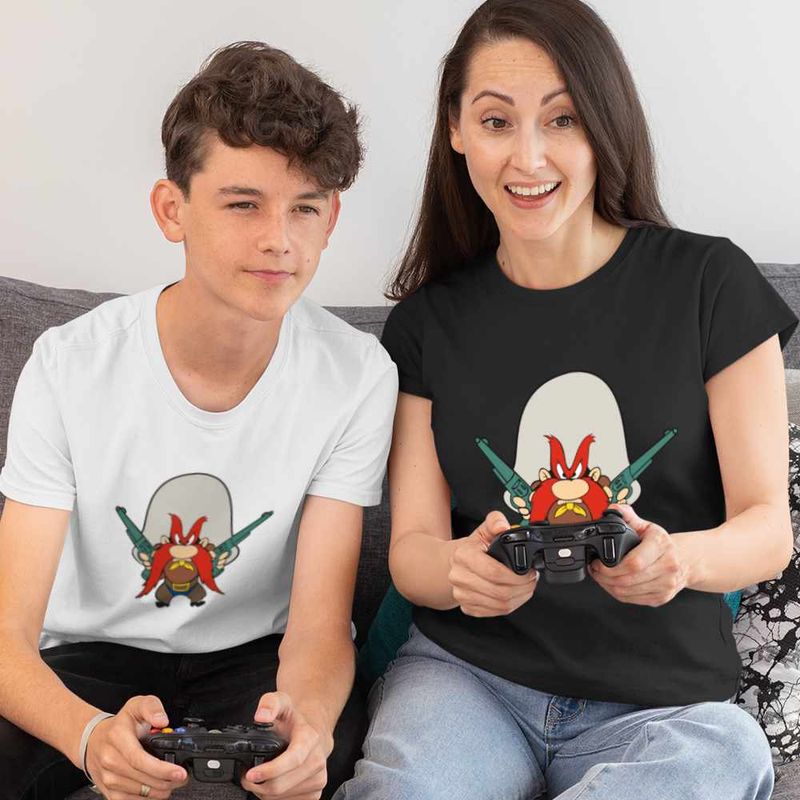 Fashion, accesorii si bijuterii - Copii - Imbracaminte copii - Tricouri copii - Tricou Copii Baieti Yosemite Sam Cowboy, negru, marime M Copii - Infinity.ro