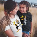 Fashion, accesorii si bijuterii - Copii - Imbracaminte copii - Tricouri copii - Tricou Copii Fete Daffy Duck Tom Jerry Tweety, alb, marime XS Copii - Infinity.ro
