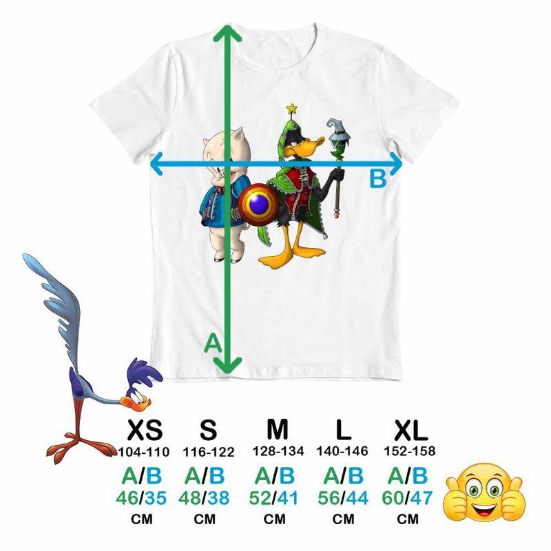Fashion, accesorii si bijuterii - Copii - Imbracaminte copii - Tricouri copii - Tricou Copii Fete Porky Daffy Vrajitor Looney Tunes, alb, marime XS Copii - Infinity.ro
