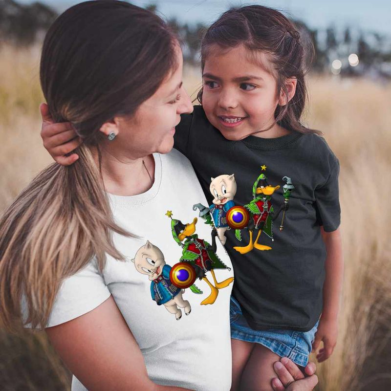 Fashion, accesorii si bijuterii - Copii - Imbracaminte copii - Tricouri copii - Tricou Copii Fete Porky Daffy Vrajitor Looney Tunes, alb, marime XS Copii - Infinity.ro