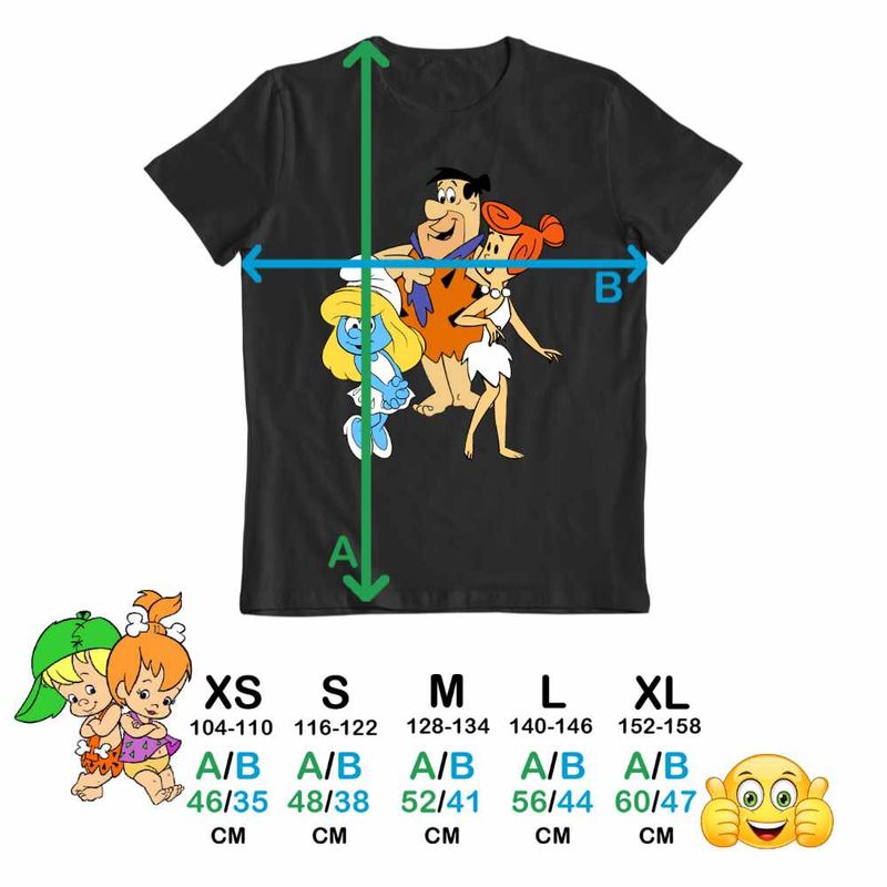 Fashion, accesorii si bijuterii - Copii - Imbracaminte copii - Tricouri copii - Tricou Copii Baieti Familia Flintstone Strumfita Strumfii Distractie, negru, marime XS Copii - Infinity.ro