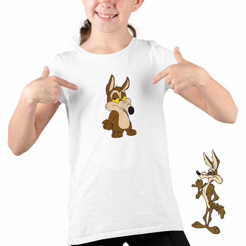 Fashion, accesorii si bijuterii - Copii - Imbracaminte copii - Tricouri copii - Tricou Copii Fete Coiot Chibi Bebelus, alb, marime XS Copii - Infinity.ro