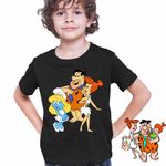 Fashion, accesorii si bijuterii - Copii - Imbracaminte copii - Tricouri copii - Tricou Copii Baieti Familia Flintstone Strumfita Strumfii Distractie, negru, marime XS Copii - Infinity.ro