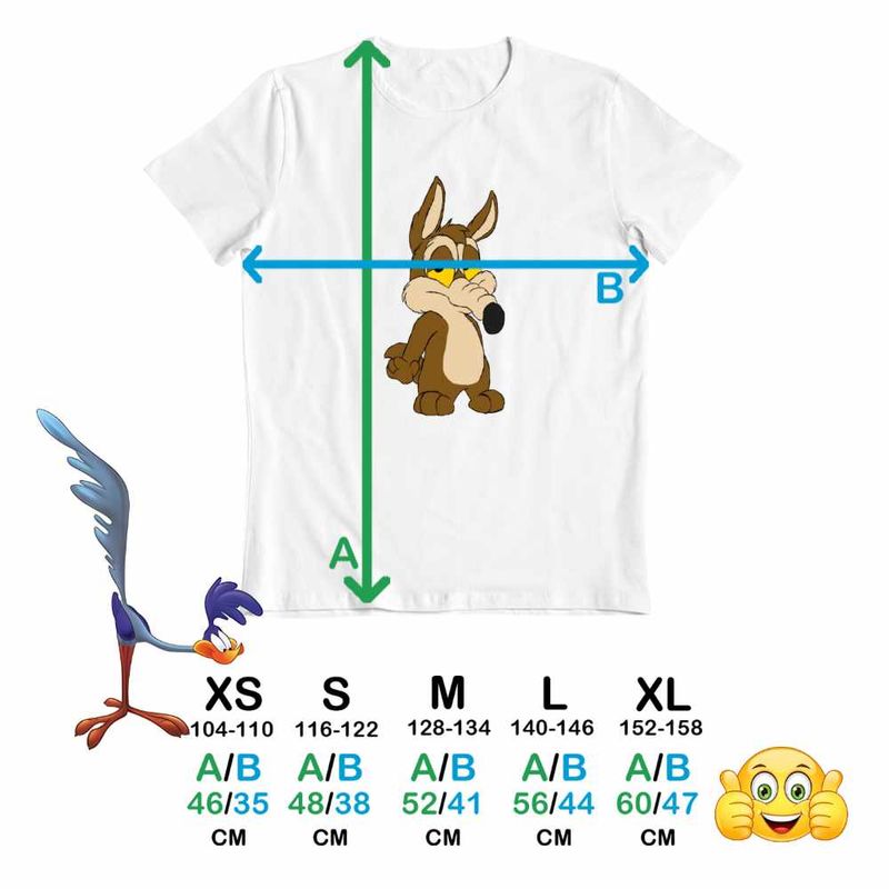 Fashion, accesorii si bijuterii - Copii - Imbracaminte copii - Tricouri copii - Tricou Copii Fete Coiot Chibi Bebelus, alb, marime XS Copii - Infinity.ro