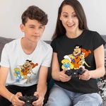 Fashion, accesorii si bijuterii - Copii - Imbracaminte copii - Tricouri copii - Tricou Copii Baieti Familia Flintstone Strumfita Strumfii Distractie, negru, marime XS Copii - Infinity.ro