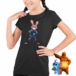 Fashion, accesorii si bijuterii - Copii - Imbracaminte copii - Tricouri copii - Tricou Copii Fete Zootopia Judy Hopps Politista CoolTrend, negru, marime M Copii - Infinity.ro