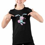 Fashion, accesorii si bijuterii - Copii - Imbracaminte copii - Tricouri copii - Tricou Copii Fete Curaj Cainele cel Fricos Iepure Cartoon Network, negru, marime XL Copii - Infinity.ro