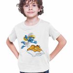 Fashion, accesorii si bijuterii - Copii - Imbracaminte copii - Tricouri copii - Tricou Copii Baieti Garfield Strumfita Strumfii Motan, alb, marime L Copii - Infinity.ro