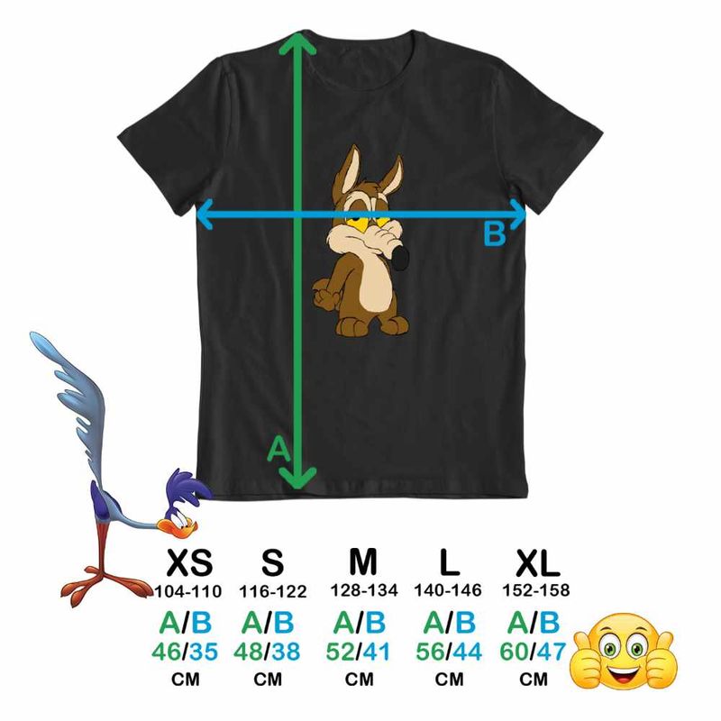 Fashion, accesorii si bijuterii - Copii - Imbracaminte copii - Tricouri copii - Tricou Copii Baieti Coiot Chibi Bebelus, negru, marime S Copii - Infinity.ro