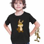 Fashion, accesorii si bijuterii - Copii - Imbracaminte copii - Tricouri copii - Tricou Copii Baieti Coiot Chibi Bebelus, negru, marime S Copii - Infinity.ro