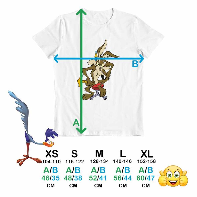 Fashion, accesorii si bijuterii - Copii - Imbracaminte copii - Tricouri copii - Tricou Copii Fete Coiotul Strutul Ganditor, alb, marime S Copii - Infinity.ro