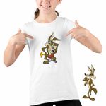Fashion, accesorii si bijuterii - Copii - Imbracaminte copii - Tricouri copii - Tricou Copii Fete Coiotul Strutul Ganditor, alb, marime S Copii - Infinity.ro