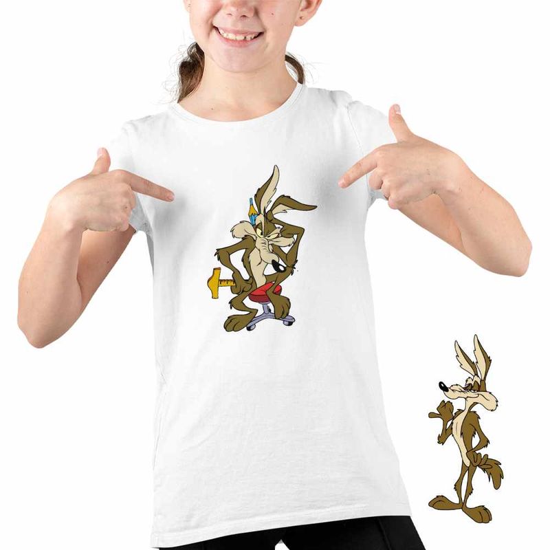 Fashion, accesorii si bijuterii - Copii - Imbracaminte copii - Tricouri copii - Tricou Copii Fete Coiotul Strutul Ganditor, alb, marime S Copii - Infinity.ro