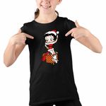 Fashion, accesorii si bijuterii - Copii - Imbracaminte copii - Tricouri copii - Tricou Copii Fete Betty Boop Craciunita Mos Craciun, negru, marime XL Copii - Infinity.ro